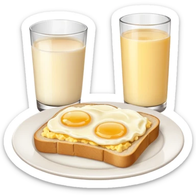 Breakfast ( bread + egg + glass of milk) sticker