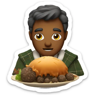 scotsman eating a haggis sticker