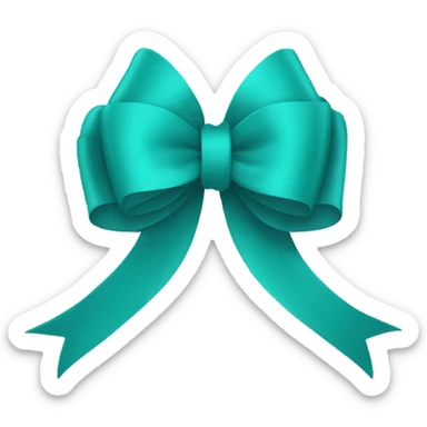 Teal bow sticker