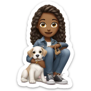 girl holding porsche keys a birkin and a puppy sticker