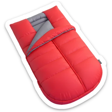 Remove the blue circle background so only the red sleeping bag, rolled up into a circle, remains. Keep the 3D look and style consistent with the original image. sticker
