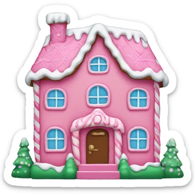 pink gingerbread house sticker