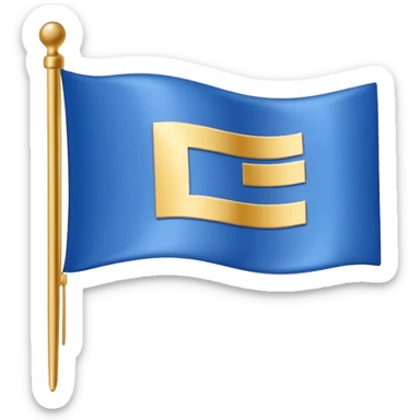 Make a golden and blue colour of flag and add a T letter in middle , makes like a country flag and made shiby sticker