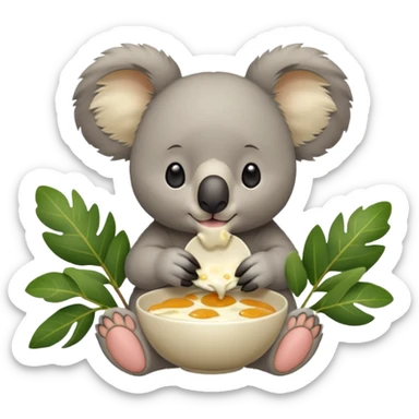 koala eating breakfast sticker