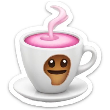 Pink coffe sticker