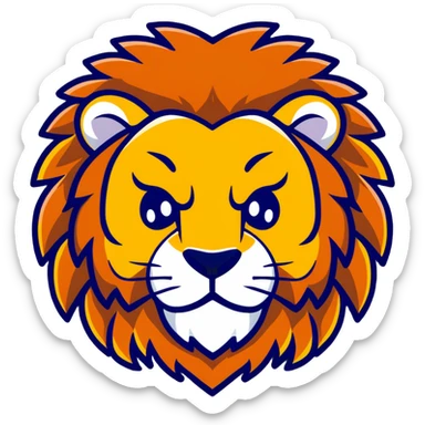 fierce lion face sticker
