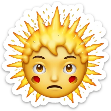 Plain face emoji with a exploding mind sticker