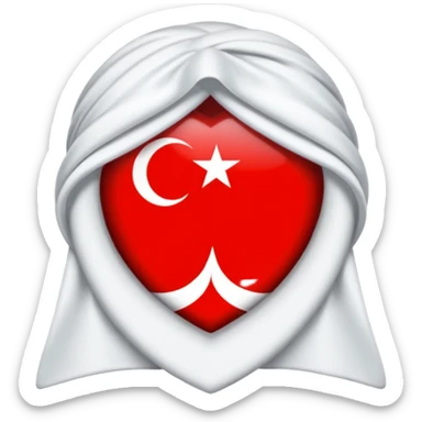 Arka planı turkuaz olan normal bir Türk Bayrağı  sticker