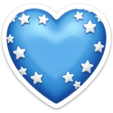 can you generate a blue heart with stars sticker