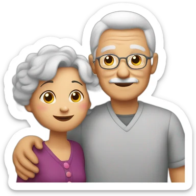 Granny in love with grandfather sticker