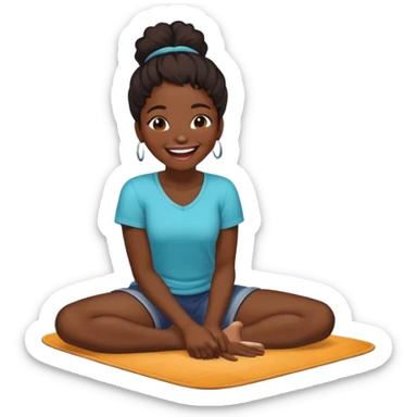 black gorl laughing on the floor sticker