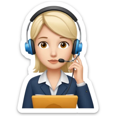 receptionist thinking sticker