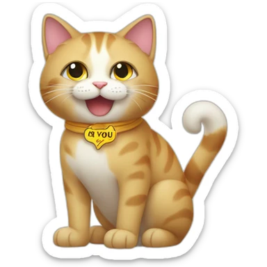 A cat with a sign saying thank you in Kazakh sticker