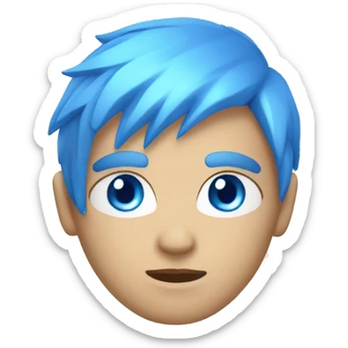 Blue eyed human coated in blue lightning sticker