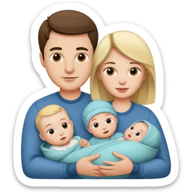 husband wife baby sticker