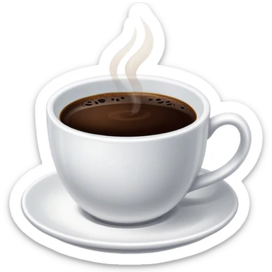 Black coffee in a porcelain cup sticker