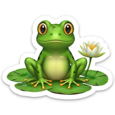 derpy frog with big cute eyes sticker
