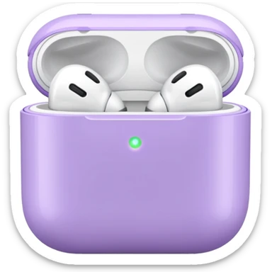 airpods in a lavender case sticker