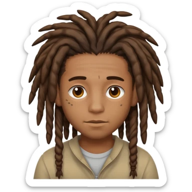 brown boy with aesthetic dreads sticker