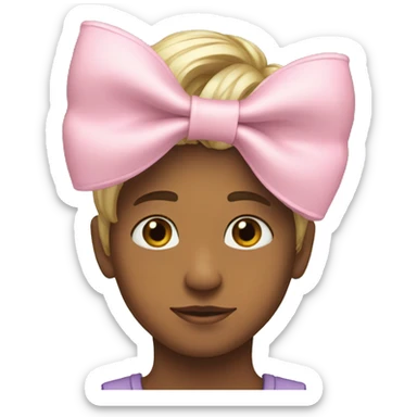 Soft pink bow on boys head  sticker