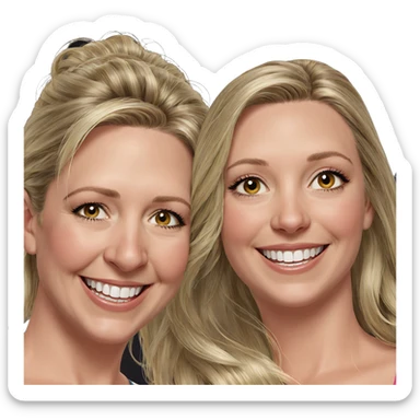 blonde girls smiling happily sticker