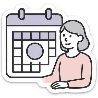 empty state illustration for the calendar page of my app, main color is 7E39ED sticker