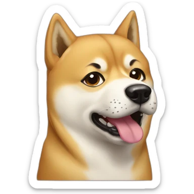 doge with a crying face sticker