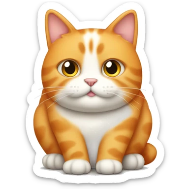 Fat orange cat with white spots sticker