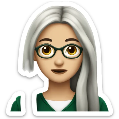 slytherin-student-girl-long dark hair-dark brown eyes sticker