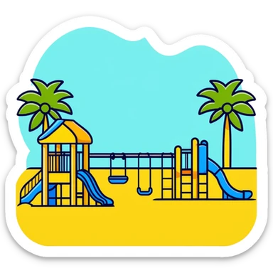 children's playground with jungle gym sticker