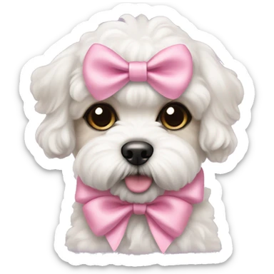 Schichon puppy pink bow sticker