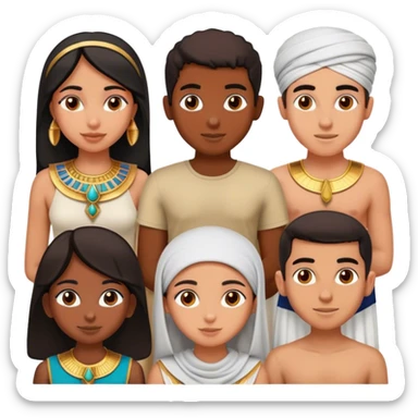 5 bestfriends, 1 south adian girl, 1 Egyptian boy, persian girl, 1 moroccan boy , 1 black boy sticker