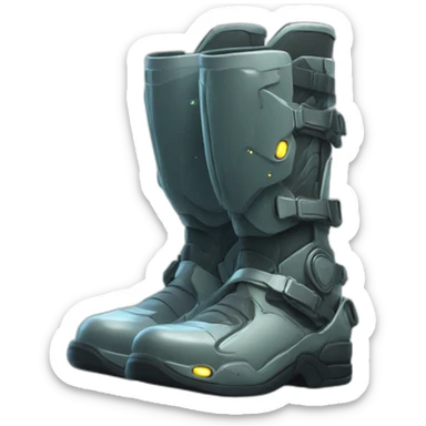 futuristic Galactic Vanguard armored boots sticker