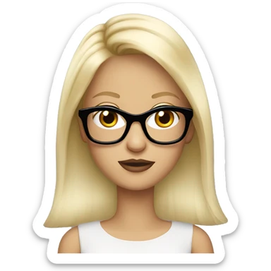 Blonde girl cartoon with Prada glasses sticker
