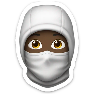 Boy with a balaclava and a hand roll cigaret sticker
