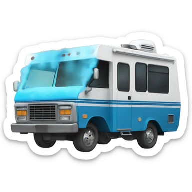 create recreational vehicle from breaking bad with blue smoke coming out sticker