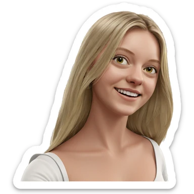 smiling girl in cityscape sticker