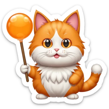 make me a cartoon cat, with some kind of sign or something with W Bubble on it sticker