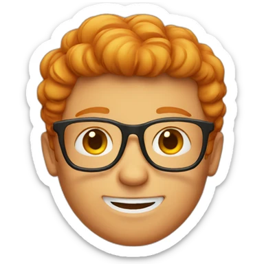 ginger guy with glasses sticker