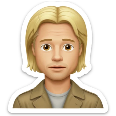 brad pitt blonde long hair sticker