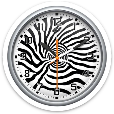 Hands of a clock that are zebra striped  sticker