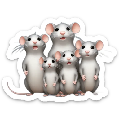 Family of rats sticker