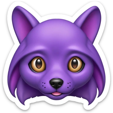 alien dog purple very big folded ear sticker