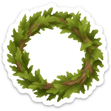 oak wreath sticker