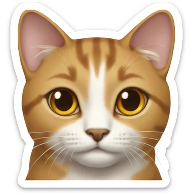 Caramel color cat with white and brown eyes  sticker