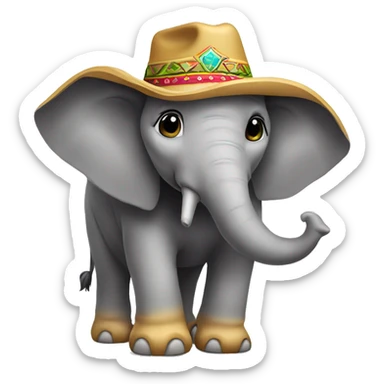 Elefante con sombrero  sticker