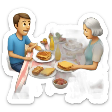 Déjeuner en famille en espagne sticker