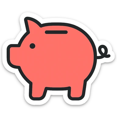 modern simple friendly piggy bank icon suitable for iOS app sticker