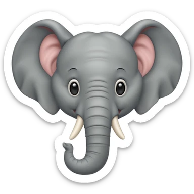 Cute elephant head sticker