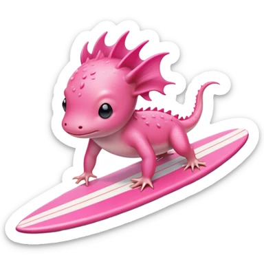 Axolotl surfing sticker